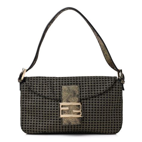 FENDI Micro Zucchino Baguette Black Gold 